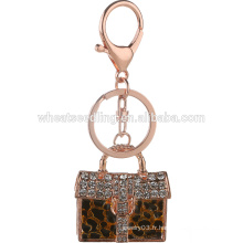 Vente en gros de sacs à main en mousseline de soie Crystal Rhinestone Metal Keychain 2016 New Design Keyring